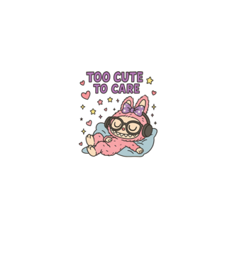 Too cute to care minta fehér/piros pólón