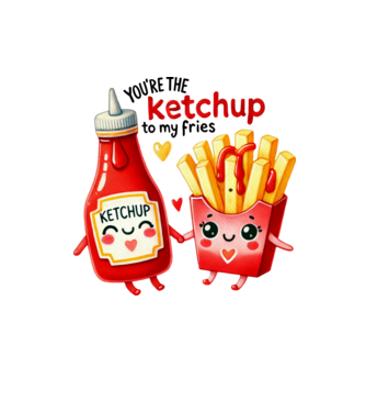 You are the ketchup to my fries minta homokszín pólón