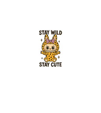 Stay wild, stay cute minta fehér/piros pólón