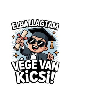 Elballagtam, vége van kicsi! minta világoskék pólón