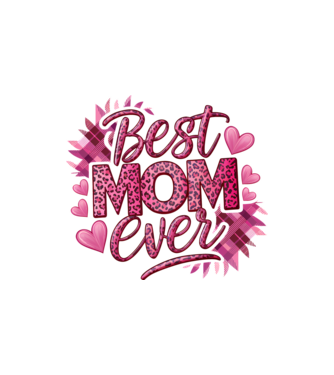 Best MOM ever PINK minta homokszín pólón