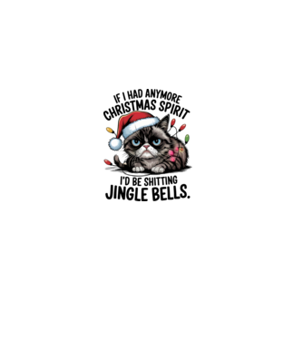 Christmas Spirit Grumpy Cat fehér alapra minta fehér pólón