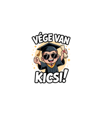 Vége van kicsi! minta fekete pólón