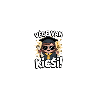 Vége van kicsi! minta homokszín pólón