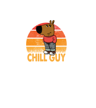 Chill guy Vintage minta fekete pólón