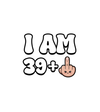 I am 39+1 minta fehér pólón