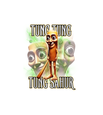 Tung Tung Tung Sahur minta fekete pólón