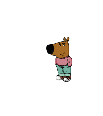 Chill Guy funky - fehér minta fekete pólón