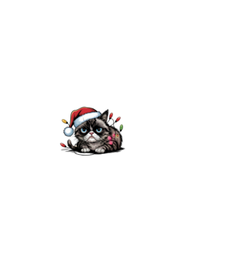 Christmas Spirit Grumpy Cat fekete alapra minta fekete pólón