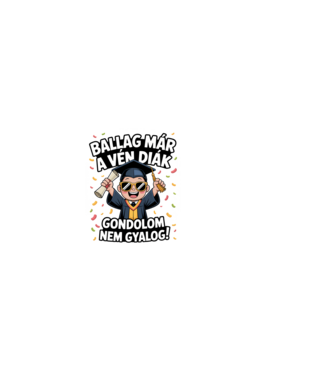 Ballag már a vén diák minta sötétkék pólón