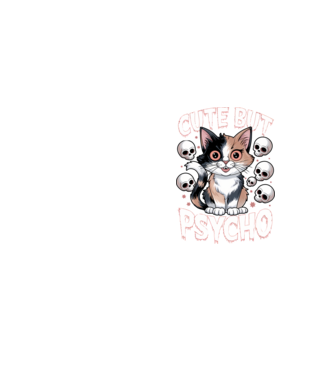 Cute, but PSYCHO Fekete alapra minta neonsárga pólón