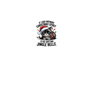 Christmas Spirit Grumpy Cat fehér alapra minta fehér pólón