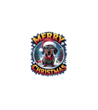 Merry Christmas tacskó minta fehér pólón