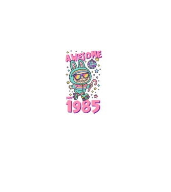 Awesome since 1985 Labubu - 40 éves születésnapra minta fehér pólón