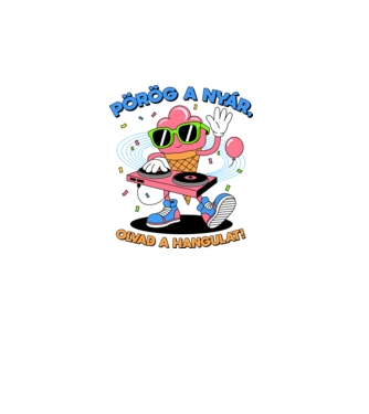 Pörög a nyár, olvad a hangulat! minta fehér pólón