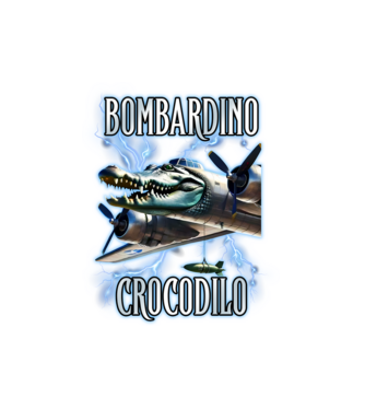 Bombardino Crocodilo minta fekete pólón