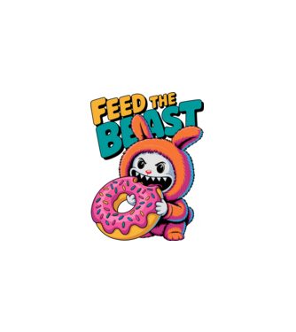 Feed the beast Labubu minta fehér pólón