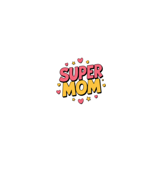 Super Mom fehér pólóra minta szürke pólón