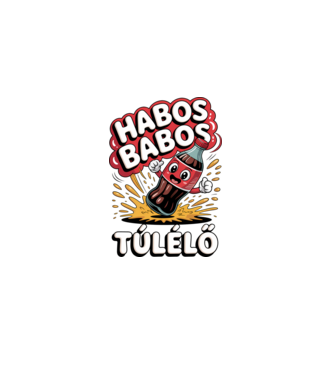 Habos Babos Túlélő minta fekete pólón