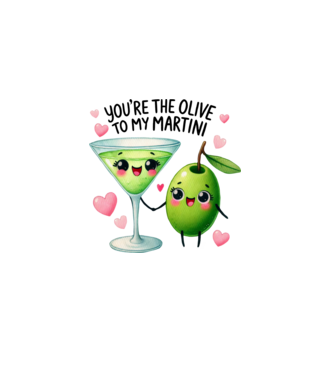 You are the olive to my martini minta fehér pólón