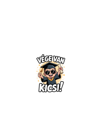 Vége van kicsi! minta fehér pólón