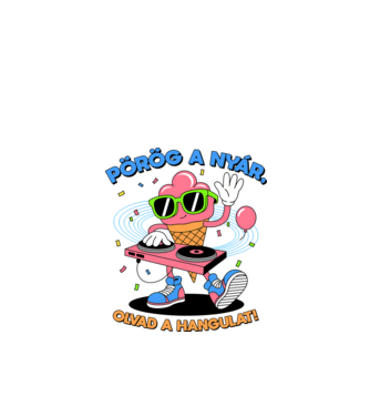 Pörög a nyár, olvad a hangulat! minta fehér pólón