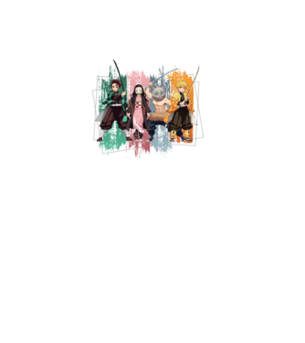Demon Slayer csoportkép minta fekete pólón