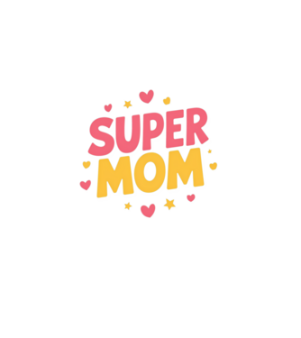 Super Mom fekete pólóra minta fekete pólón