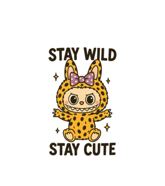 Stay wild, stay cute minta fehér pólón