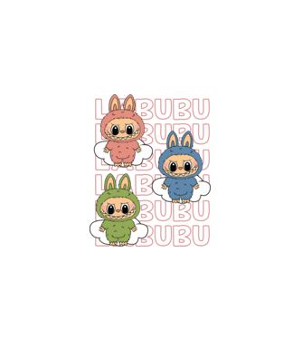 LABUBU minta fekete pólón