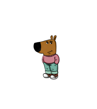 Chill Guy funky - fehér minta sötétkék pólón