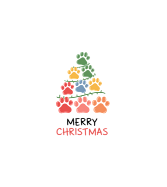 Merry Christmas Pawtree  fehér pólóra minta fehér pólón