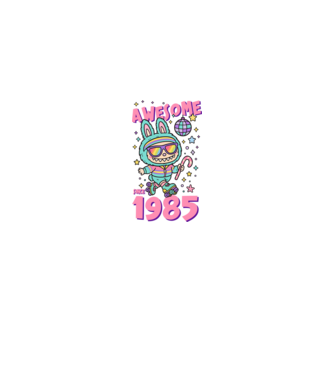 Awesome since 1985 Labubu - 40 éves születésnapra minta fehér/piros pólón
