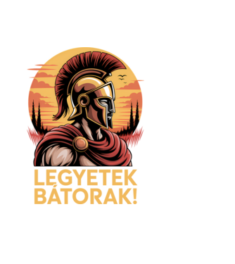 Legyetek bátorak! minta fekete pólón