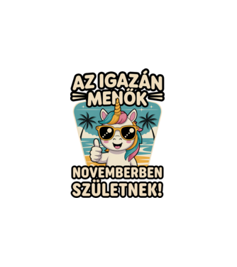 Az igazán menők novemberben születnek! minta fehér pólón