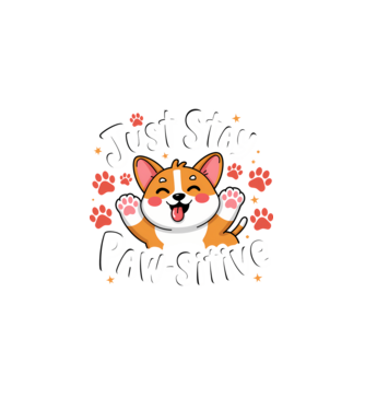 Just Stay Paw-Sitive fekete pólóra minta fekete pólón