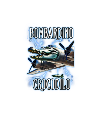 Bombardino Crocodilo minta fekete pólón