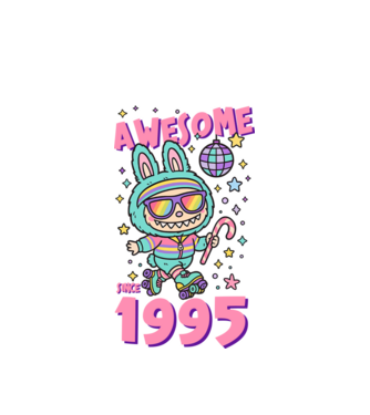 Awesome since 1995 Labubu - 30 éves születésnapra minta fehér pólón