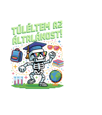 Túléltem az általánost minta fekete pólón