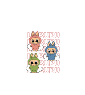 LABUBU minta fekete pólón