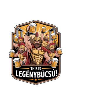 This is Legénybúcsú minta világoskék pólón
