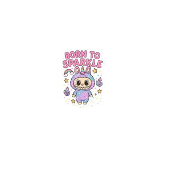Born to sparkle minta fehér pólón