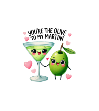 You are the olive to my martini minta fehér pólón