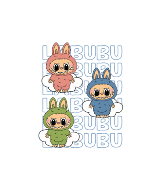 LABUBU minta fehér pólón