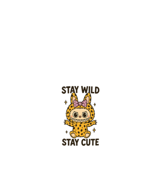 Stay wild, stay cute minta fehér pólón
