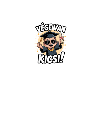 Vége van kicsi! minta fekete pólón