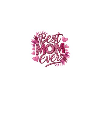 Best MOM ever PINK minta fehér/piros pólón