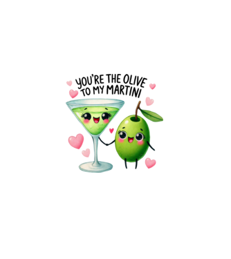You are the olive to my martini minta fehér pólón
