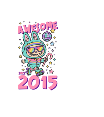 Awesome since 2015 Labubu - 10 éves születésnapra minta világoskék pólón