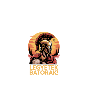 Legyetek bátorak! minta fekete pólón